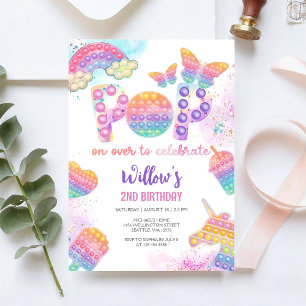 Pop It Kids Fun Toy Birthday Invitation