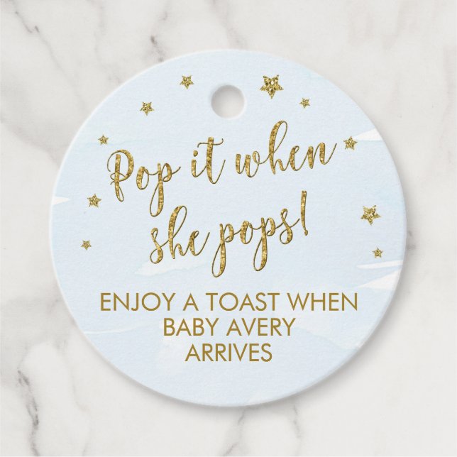 Pop it lorsqu'elle lance des étiquettes de faveur, (Devant)