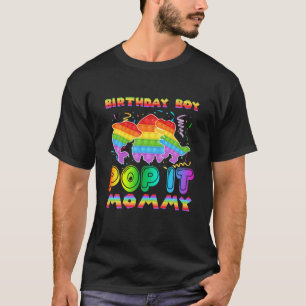 Pop It Mommy Of The Birthday Boy Pop It Shark Dino T-Shirt