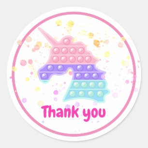 Pop it party cake  classic round sticker