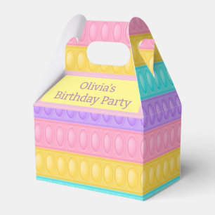 Pop it Pastel Rainbow Girl Birthday Party Favor Box