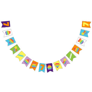 Pop It!   Rainbow Birthday Bunting Flags