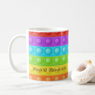 Pop it them all with TEXT and NAME colourful Coffee Mug