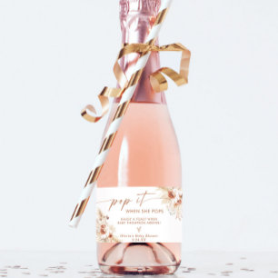 Pop It When She Pops Baby Shower Favor Sparkling Wine Label