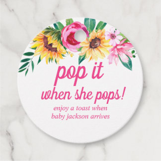 Pop It When She Pops Baby Shower Favour Tags