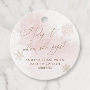 Pop It When She Pops Blush Pink Favour Tags