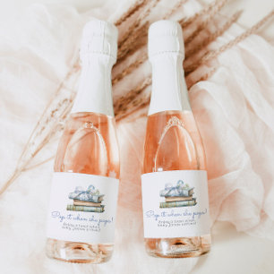 Pop it when she pops Books New Chapter baby shower Sparkling Wine Label