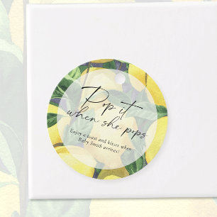 Pop it when she pops - citrus lemon - favour tags