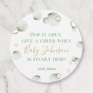 Pop it When She Pops Favour Tag, Champagne Tag