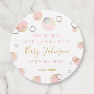 Pop it When She Pops Favour Tag, Champagne Tag