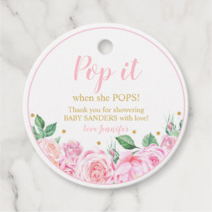 Pop it when she Pops Favour Tags Baby Girl
