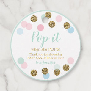 Pop it when she Pops Favour Tags Gender Neutral