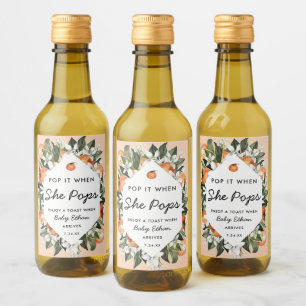 Pop it When She Pops Little Cutie Baby Shower Wine Label