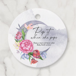 Pop it when she pops Over the Moon Favour Tags