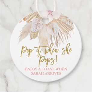 Pop it when She Pops pampas grass Favour Tags