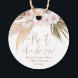 Pop it when she pops Pampas grass tropical leaves Favour Tags<br><div class="desc">For more advanced customization of this design,  simply select the "Customize It" button above!</div>