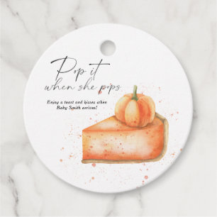 Pop it when she pops - Pumpkin pie Favour Tags