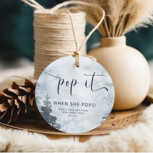Pop it when she pops watercolor forest favour tags