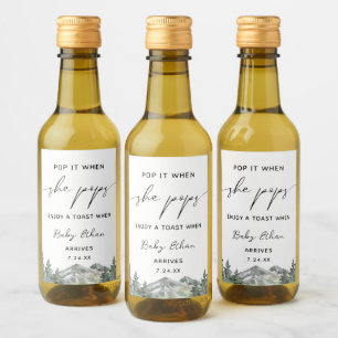 Pop it When She Pops Wild One Winter Baby Shower Wine Label