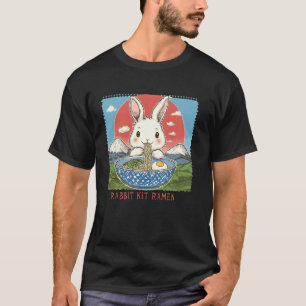 Pop Japanese Art Mt. Fuji Sunset Noodles Rabbit Ki T-Shirt