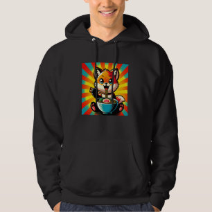 Pop Japanese Art Noodles Lover Wildlife Cute Fox R Hoodie