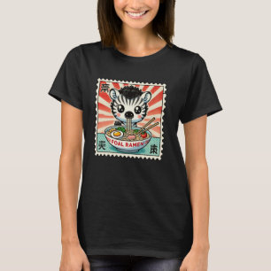 Pop Japanese Art Postage Stamp Cute Zebra Foal Ram T-Shirt