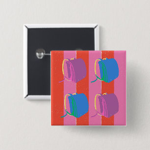 Pop Japanese School Bag 2 Inch Square Button