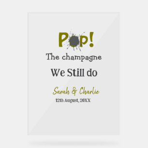 Pop le champagne nous faisons encore or gris coupl