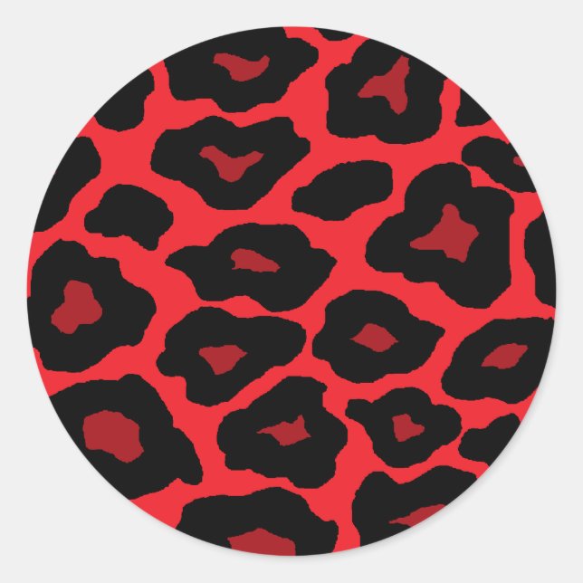 Pop Leopard Classic Round Sticker (Front)