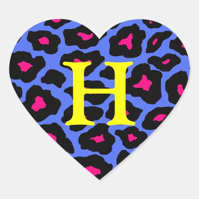 Pop Leopard Heart Sticker (Front)