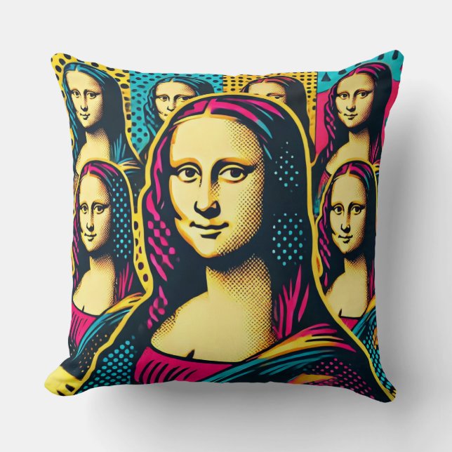 Pop Lisa Throw Pillow (Front)