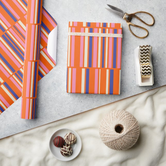 Pop Mod Geometric Retro Contemporary Pattern Wrapping Paper (Crafts)