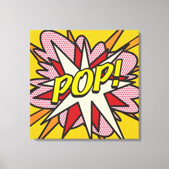 POP Modern Pop Art Typographic Comic Book Canvas Print (Front)