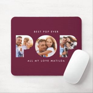 Pop multi photo modern burgundy elegant mouse pad