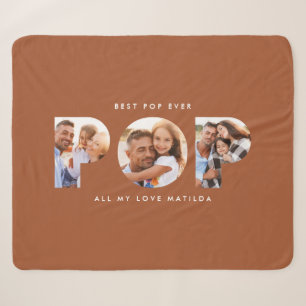 Pop multi photo modern elegant terracotta gift fle sherpa blanket
