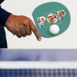 Pop multi photo modern typography child gift ping pong paddle<br><div class="desc">Pop multi photo modern contemporary elegant typography child to parent gift ping pong ball. Ideal fathers day,  birthday or christmas gift. Green colour can be changed.</div>