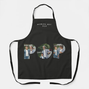 Pop multi photo modern typography elegant black apron