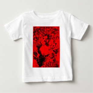 Pop Musician Portraits in Vibrant Red Colours Art  Baby T-Shirt