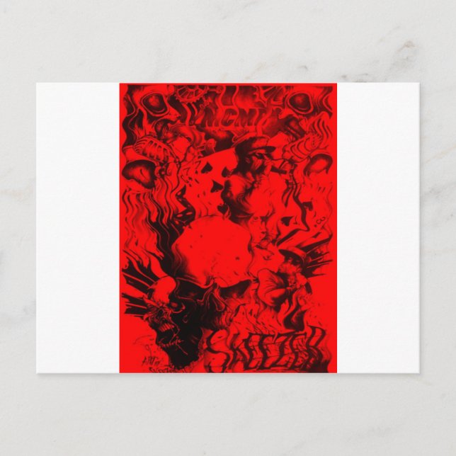 Pop Musician Portraits in Vibrant Red Colours Art  Postcard (Front)
