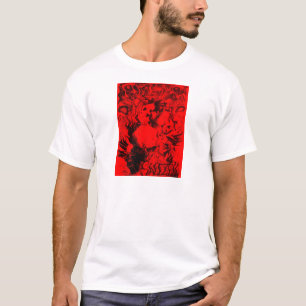 Pop Musician Portraits in Vibrant Red Colours Art  T-Shirt