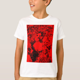 Pop Musician Portraits in Vibrant Red Colours Art  T-Shirt