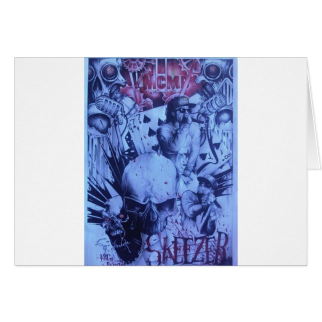 Pop Musicians Blue Purple Art Imprimer (Devant horizontal)