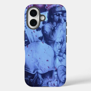 Pop Musicians Blue Purple Art Print iPhone 16 Case