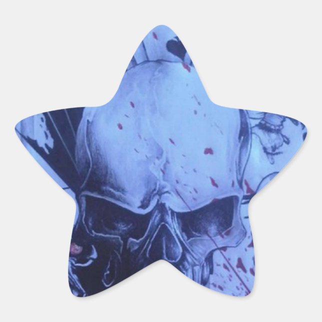 Pop Musicians Blue Purple Art Print Star Sticker (Front)