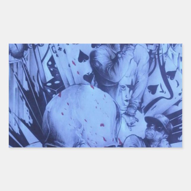 Pop Musicians Blue Purple Art Print Sticker (Front)