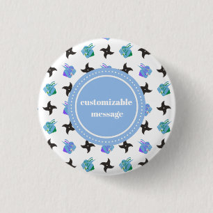 Pop Ninja Throwing Star 1 Inch Round Button