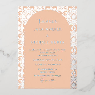 Pop of Apricot Italian Geometric Wedding (Solid)