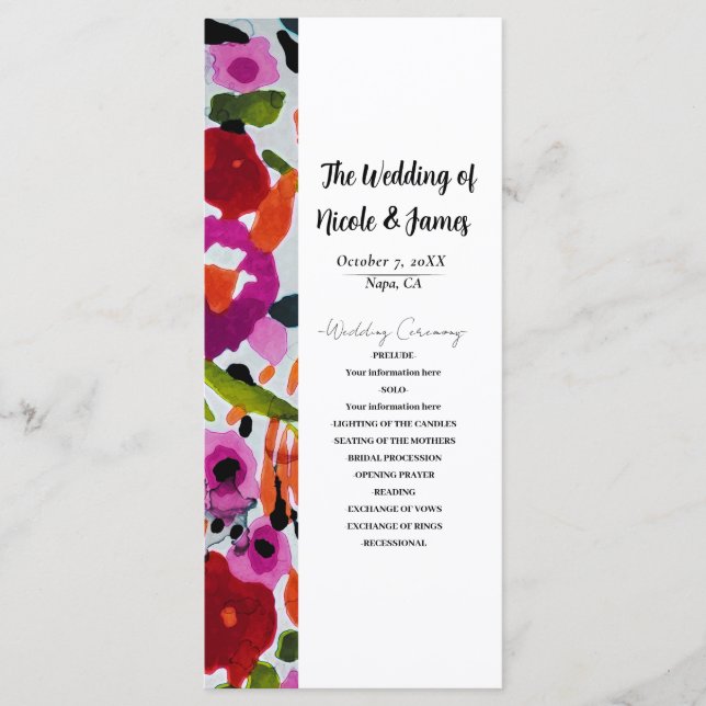 Pop of Bold Colour Inky Watercolor Flowers Program (Front)