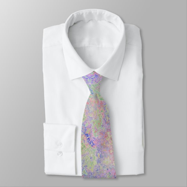 Pop of Pastel Colourful Alcohol Ink Abstract Tie (Tied)