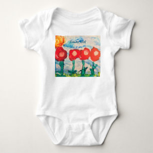 Pop of Poppies Flower Girl Outfit Baby Bodysuit